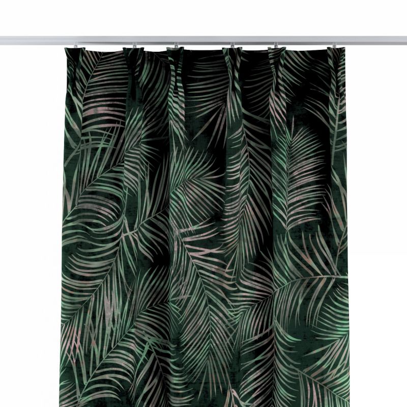 Zasłona na haczykach flex podwójnych 140 x 260 cm Dekoria liscie na zielonym tle 1 szt.