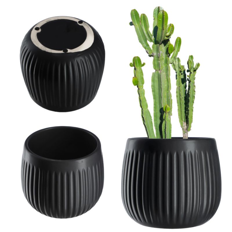 Doniczka KADAX Ceramiczna 14cm Osłonka Czarna 1szt.