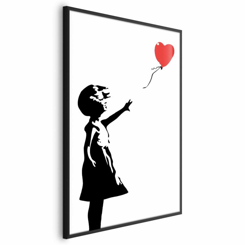 Plakat Artgeist Dziewczynka z balonem 21x30 cm z ramą czarną 1 szt
