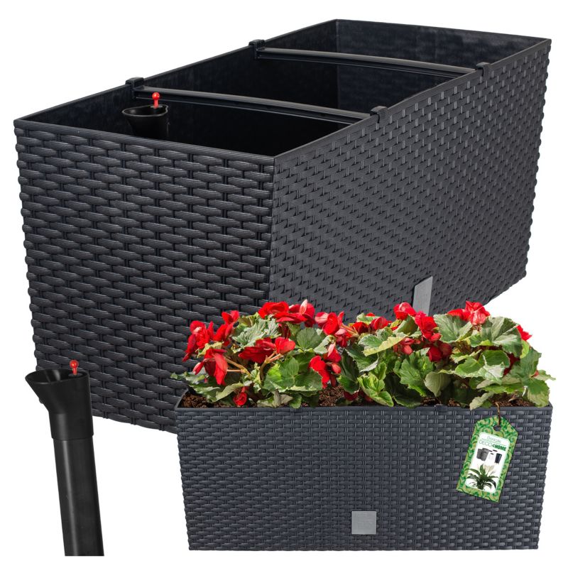 Doniczka Deco4Home Rattan skrzynka antracyt 80cm 1 szt.