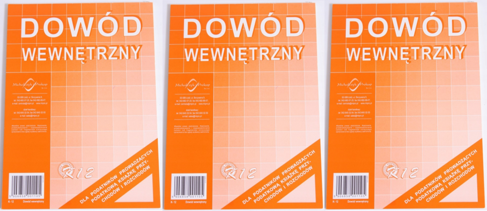 3x Druk akcydensowy Dowód wewnętrzny MiP K12, A5, 40k