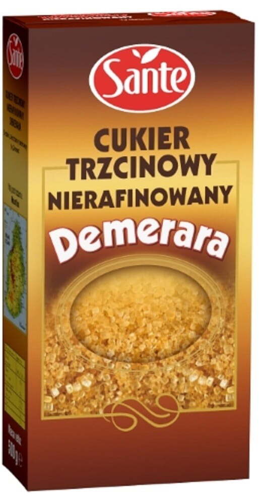 Cukier trzcinowy brązowy Sante Demerara, 500g
