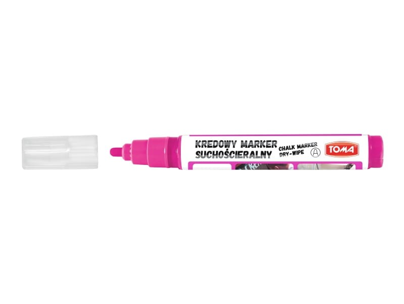 Marker kredowy suchościeralny Toma TO-296, okrągła, 4.5 mm, różowy