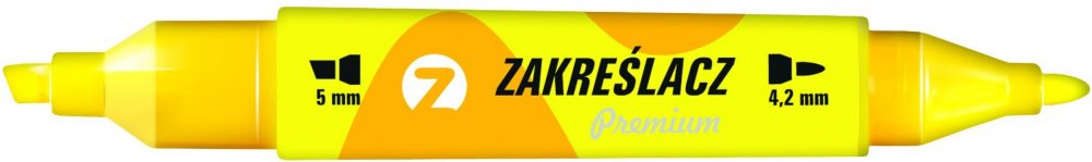 Zakreślacz dwustronny Tetis, okrągła/ścięta, 4.2mm/5mm, żółty