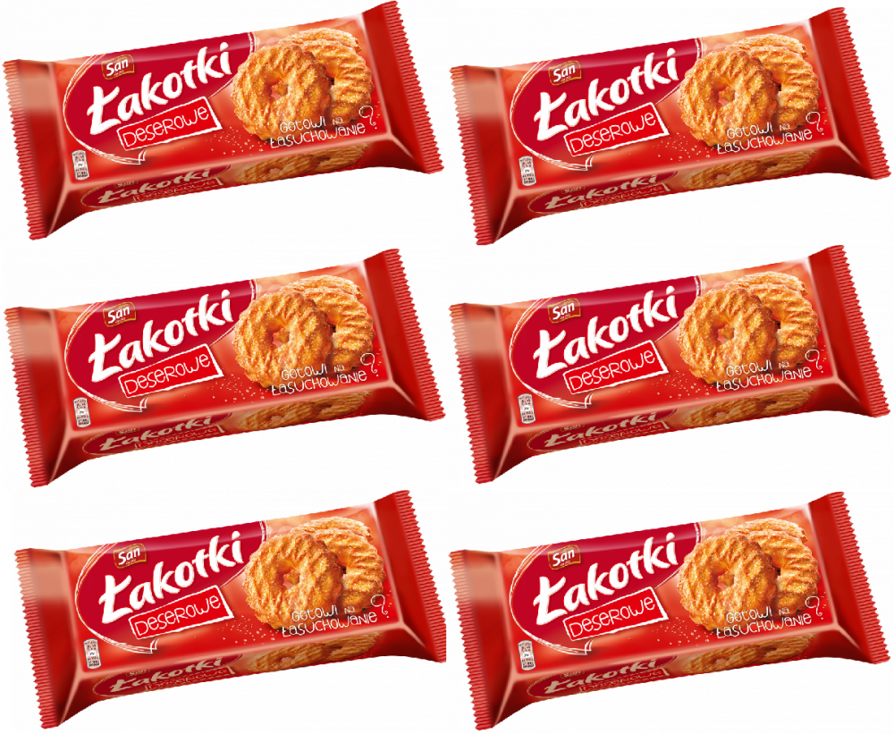 6x ciastka Mondelez Łakotki, deserowe z cukrem, 168g