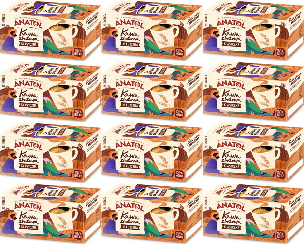 12x Kawa zbożowa klasyczna Anatol, w torebkach, 20 sztuk x 4.2g