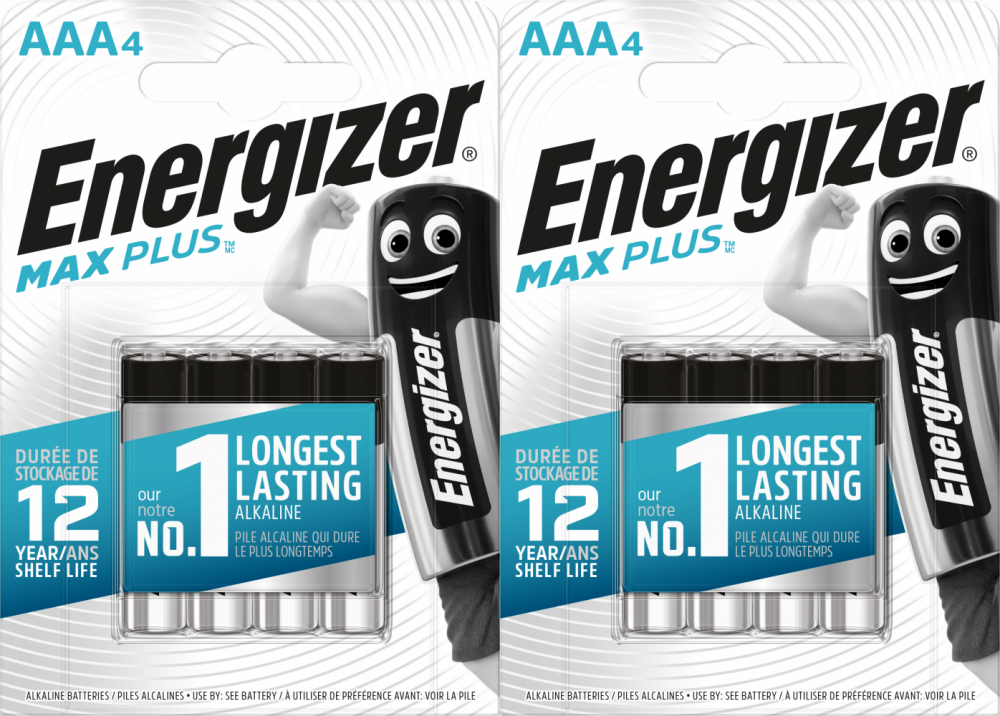 2x Bateria alkaliczna Energizer Max Plus, AAA, LR03, 1.5V, 4 sztuki