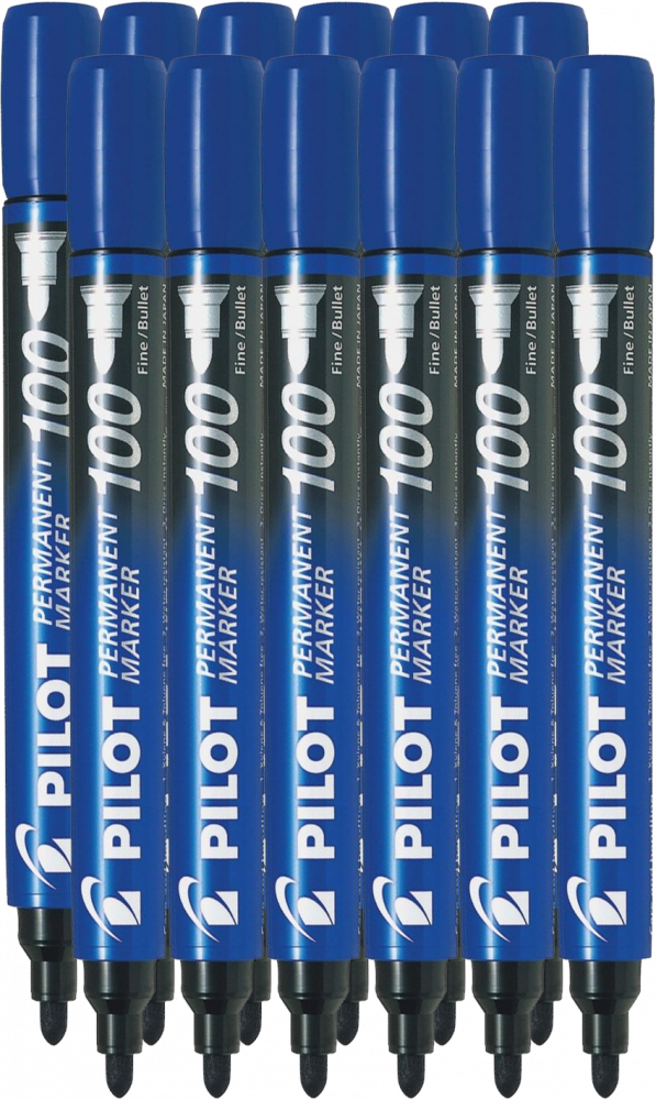 12x Marker permanentny Pilot, SCA 100, okrągła, 4.5mm, niebieski