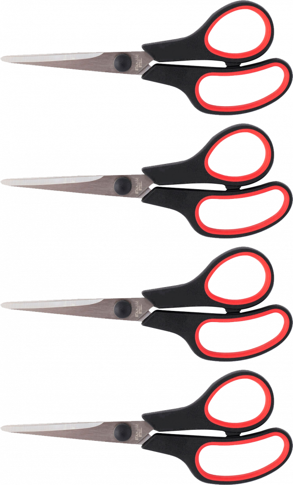 4x Nożyczki biurowe D.Rect SG-160, 16cm, czarny