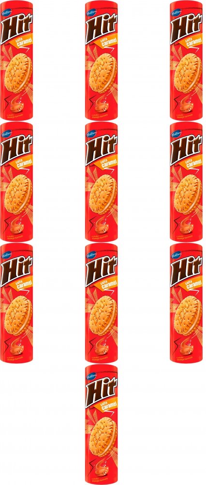 10x Ciastka Hit, słony karmel, 220g