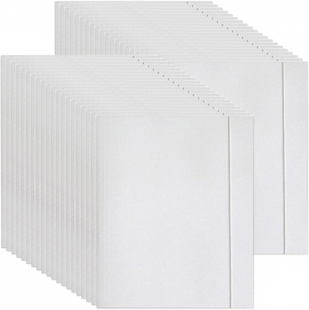 100x Teczka z gumką Interdruk, A4 +, papier kredowy, 300g/m2, biały