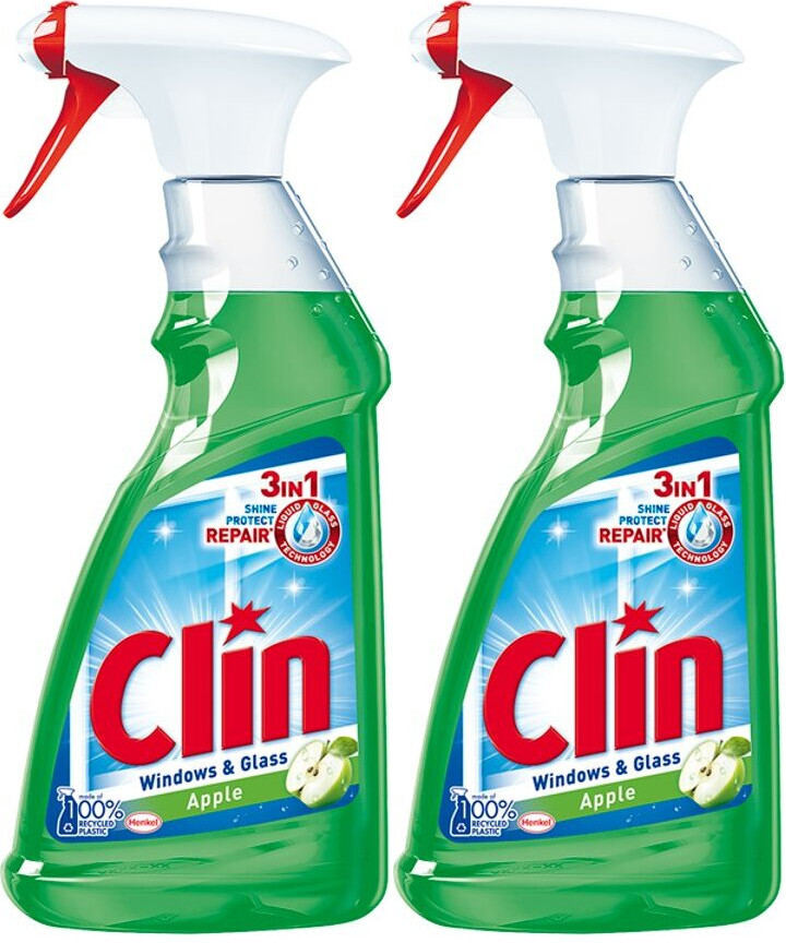 2x Płyn do mycia szyb Clin, z rozpylaczem, jabłkowy, 500ml