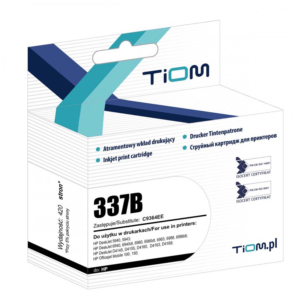 Tusz Tiom Ti-H344 (C9363EE), 570 stron, CMY cyan(błękitny), magenta(purpurowy), yellow(żółty)