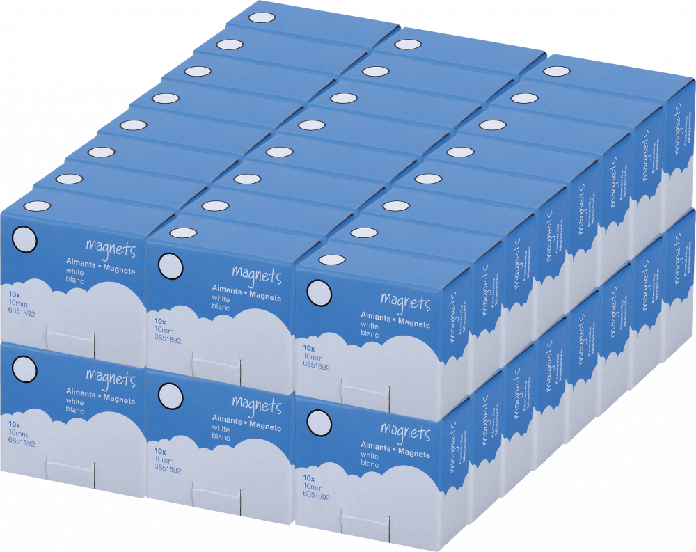 48x Magnesy Viking, 10mm, 10 sztuk, biały