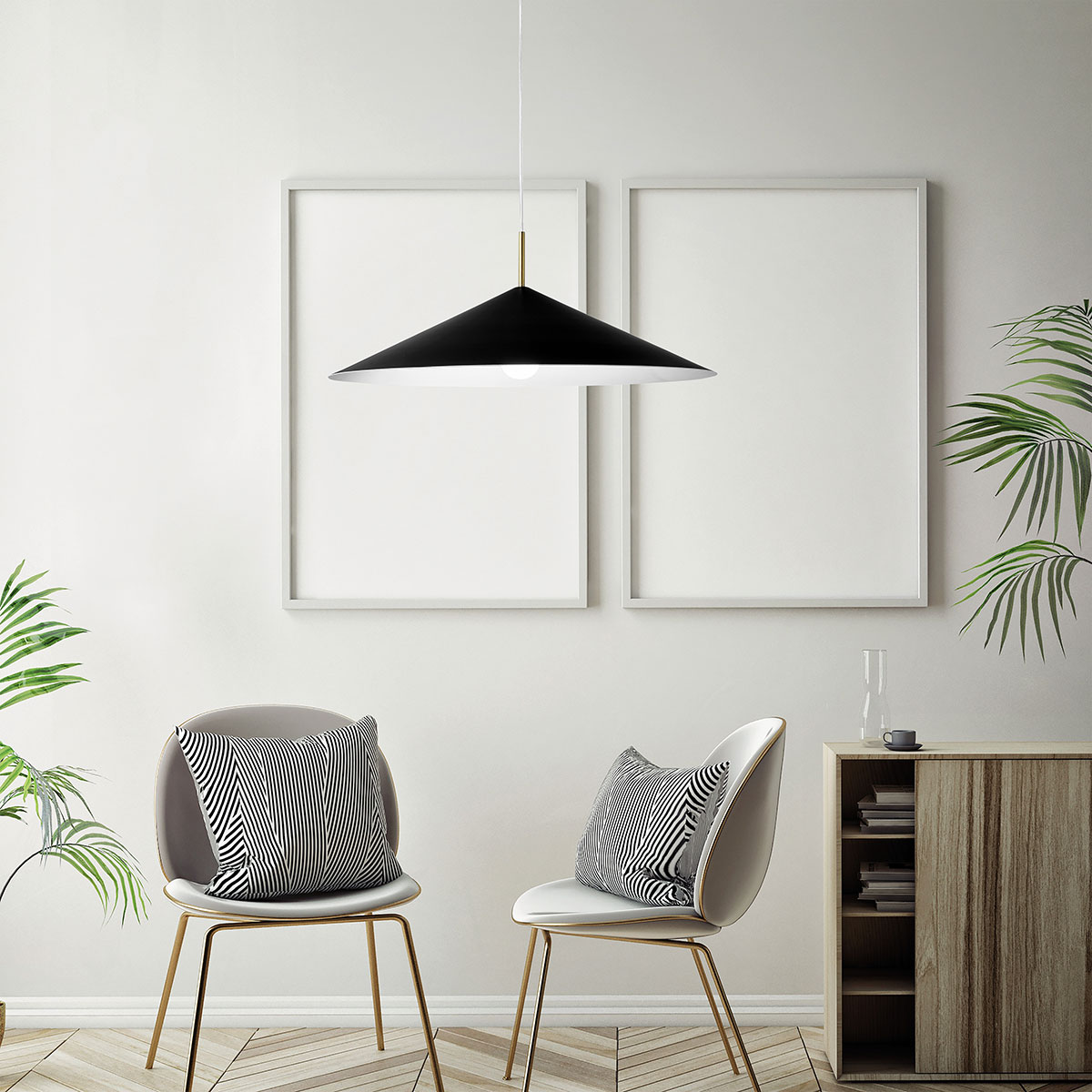 Miloox Samoi lampa wisząca 1x40W czarna/biała 1744.108