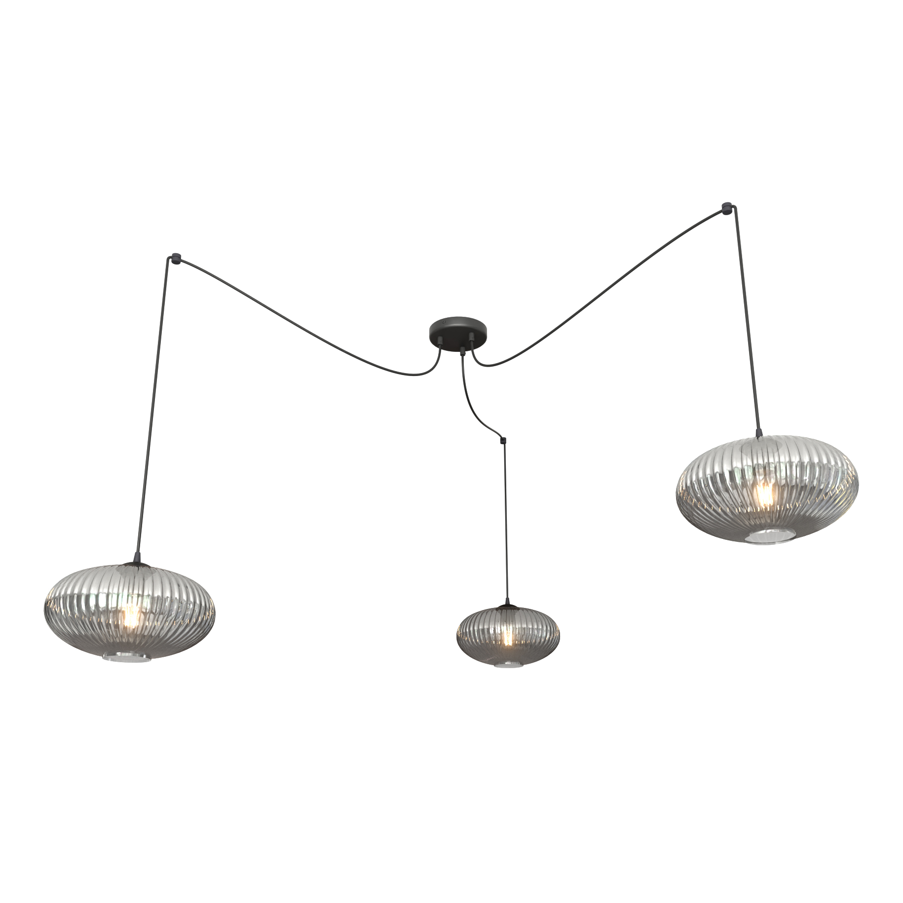 Emibig Origo lampa wisząca 3x15 W czarna-grafitowa 1375/3