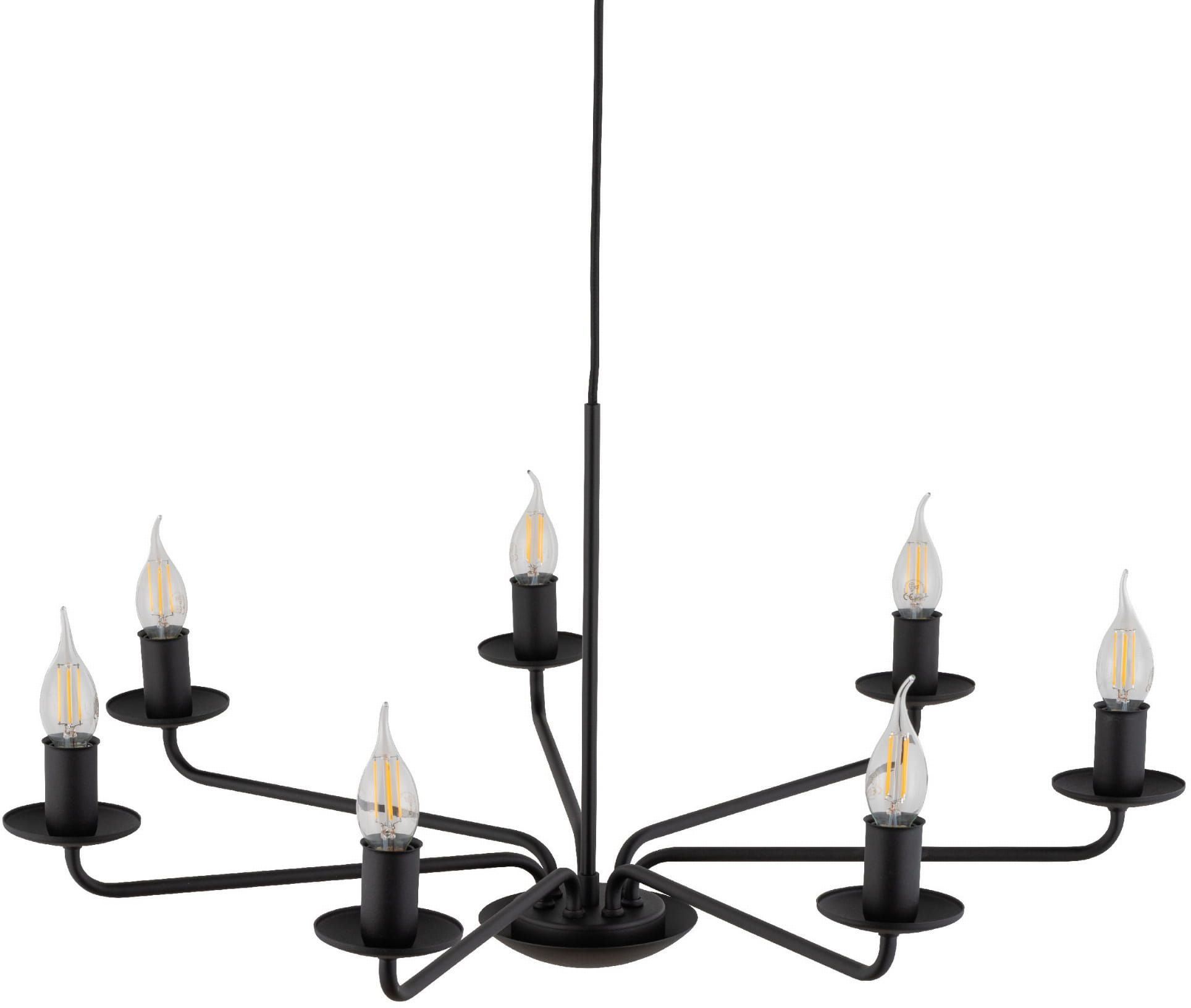 TK Lighting Limal lampa wisząca 7x40 W czarna 4613