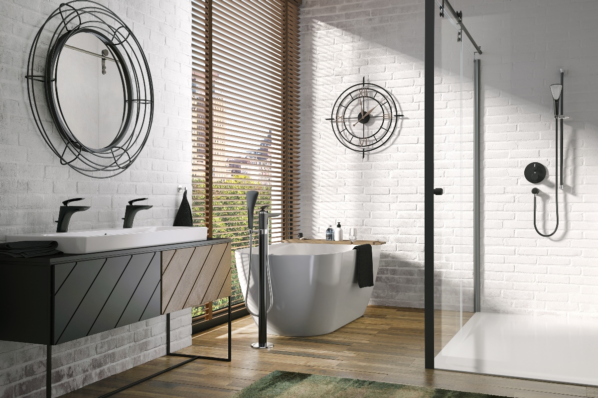 Kludi Balance bateria umywalkowa stojąca czarny mat/chrom 520238775
