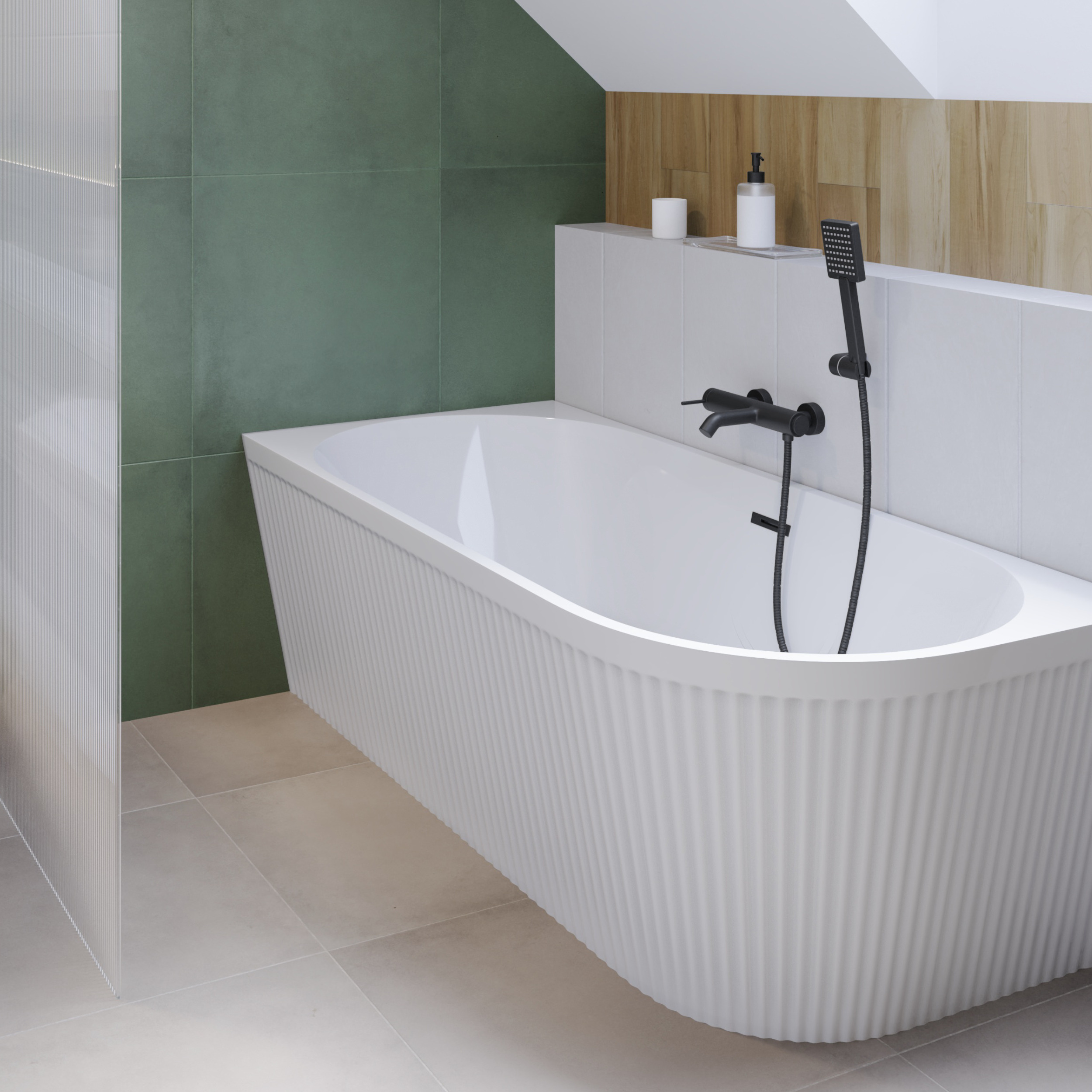 Invena Glamour wanna narożna 170x80 cm owalna biała AN-02-14L