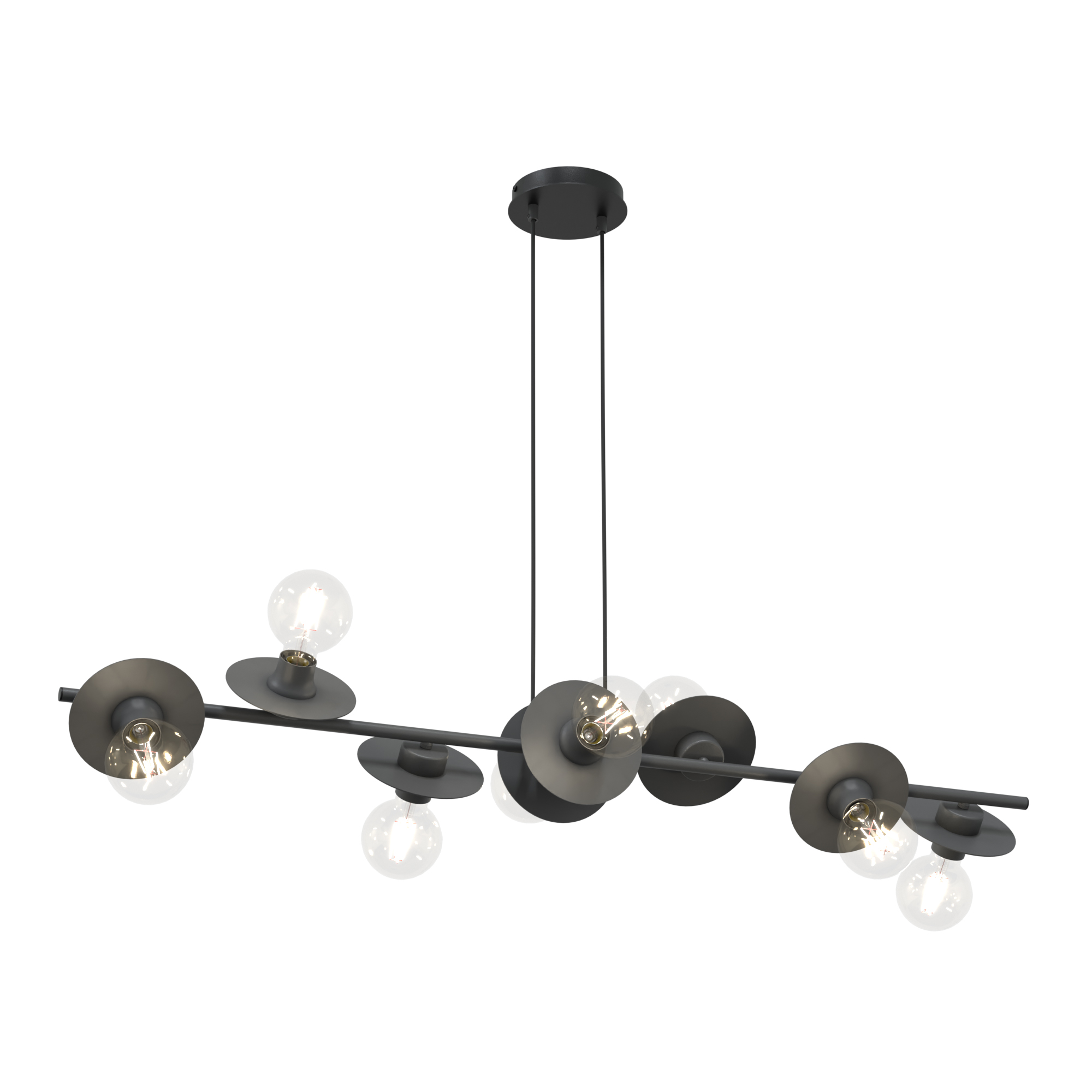Emibig Token lampa wisząca 8x15 W czarna 1426/8