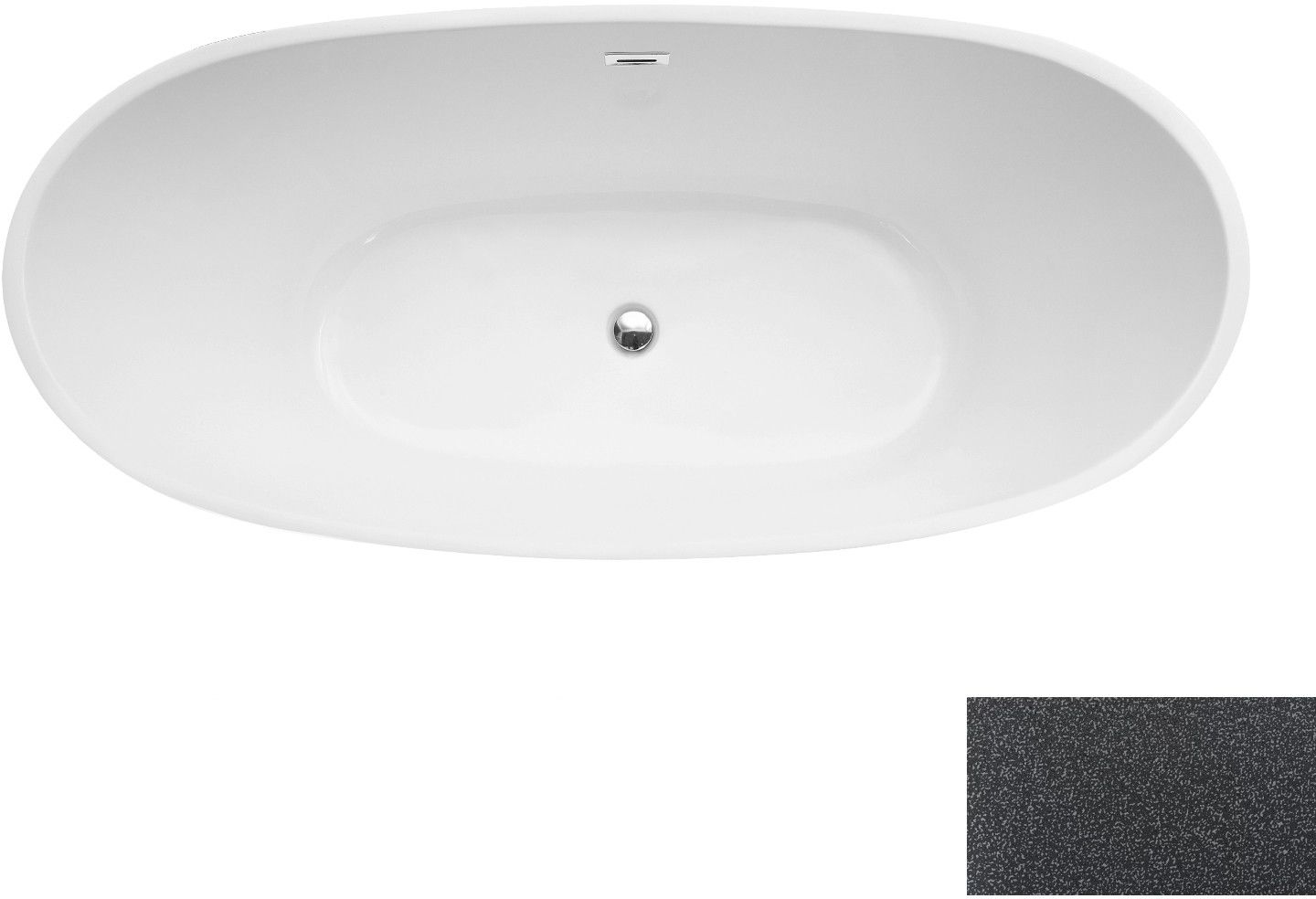 Besco Ayla Glam wanna wolnostojąca 170x80 cm biały połysk/grafit/grafit #WAS-170-AYGG