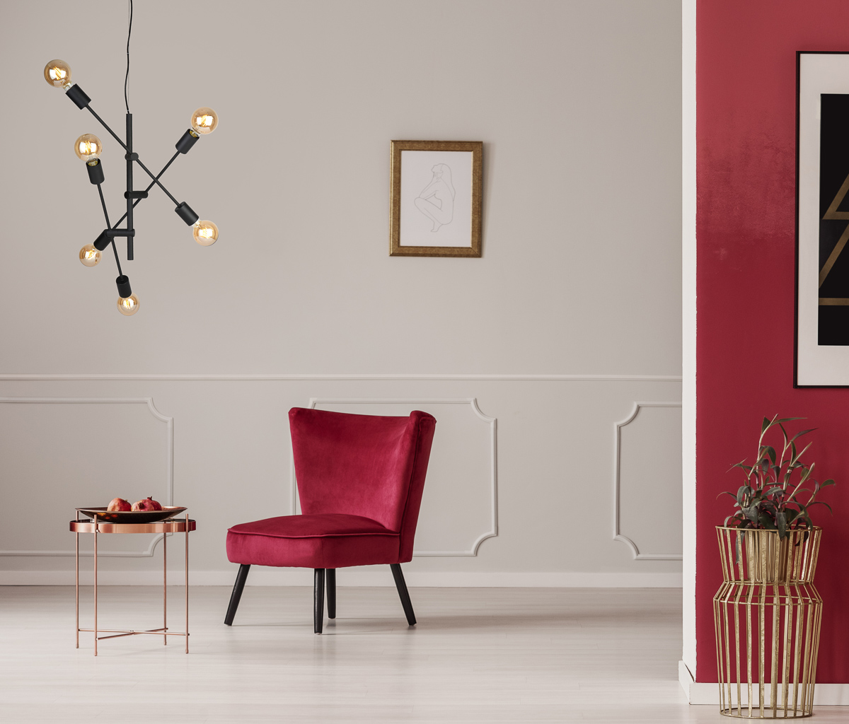 Italux Ferreia lampa wisząca 6x40 W czarna PND-5986-6-BL