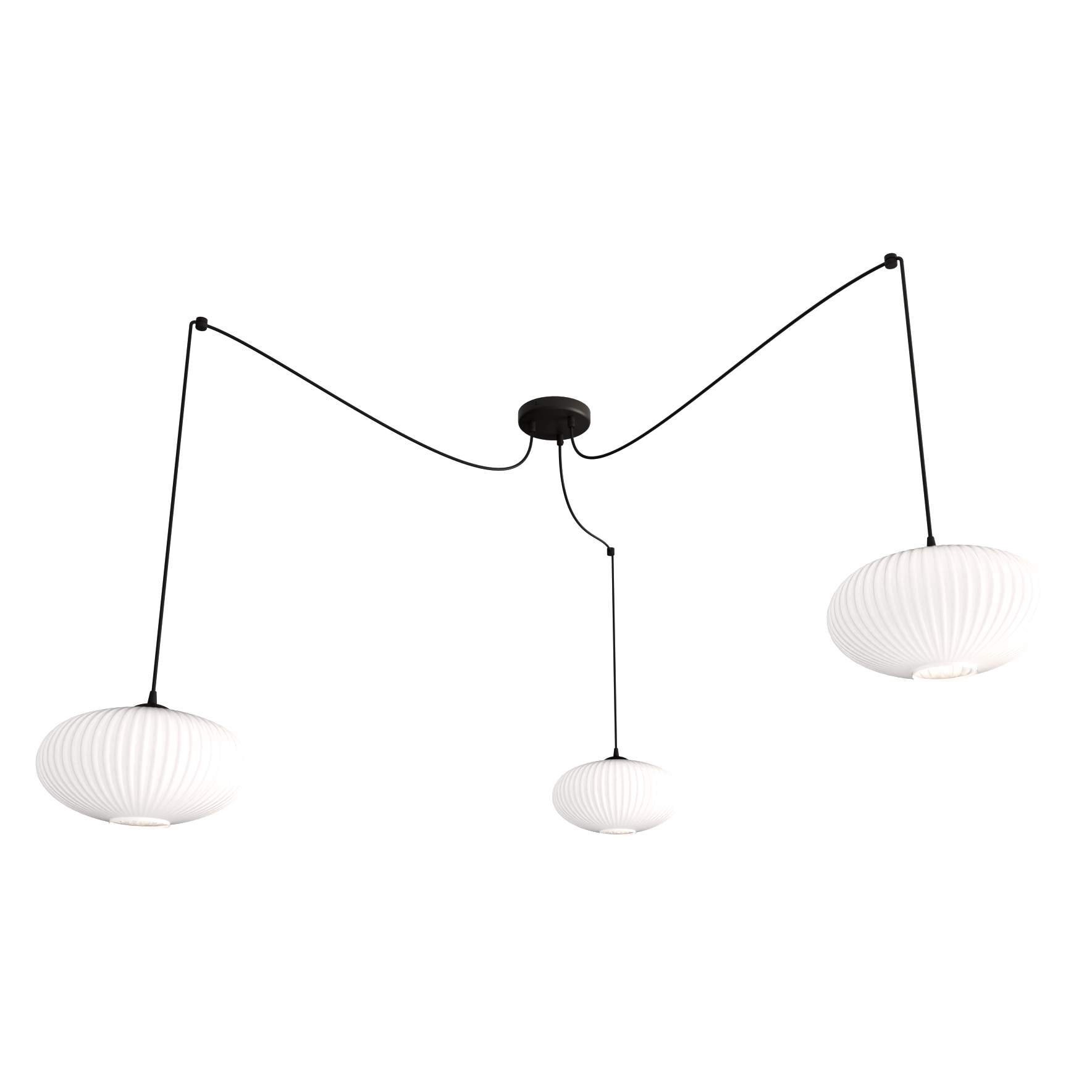 Emibig Origo lampa wisząca 3x15 W biała-czarna 1374/3