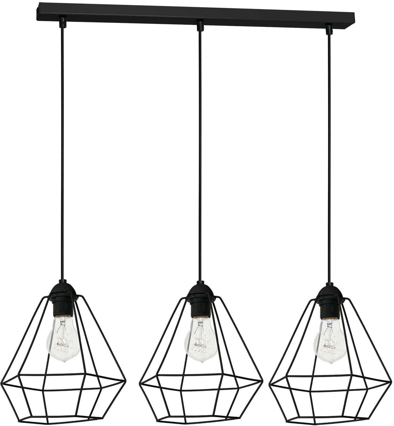 Luminex Alma lampa wisząca 3x60W czarna 8968