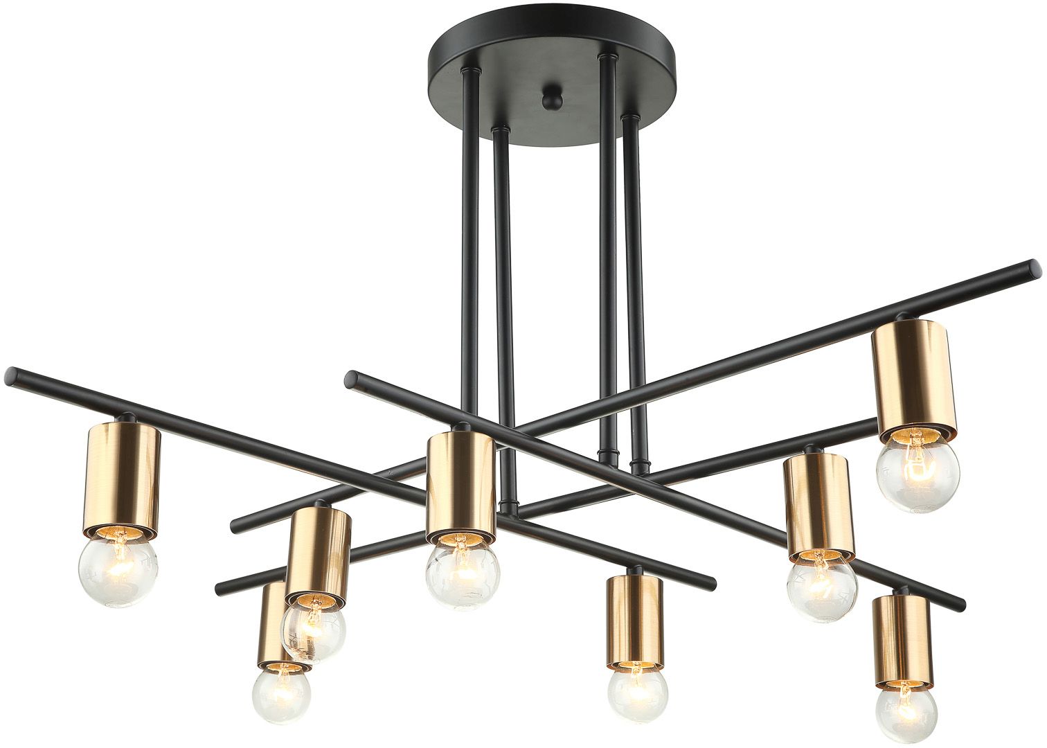 Italux Normani lampa wisząca 8x60 W czarna-brązowa MDM3658/8 BK+BRO