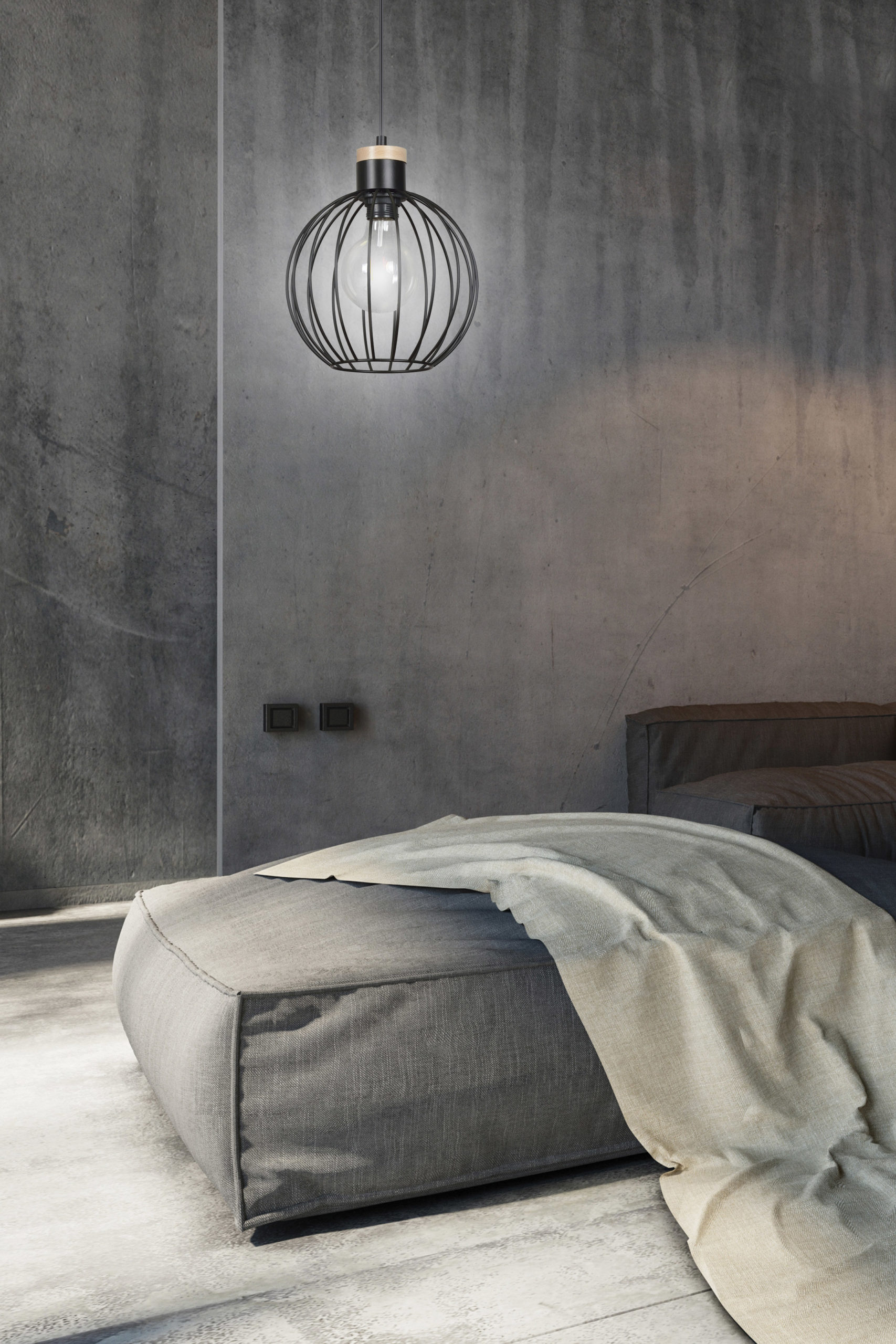 Emibig Barbado lampa wisząca 1x15 W czarna 754/1