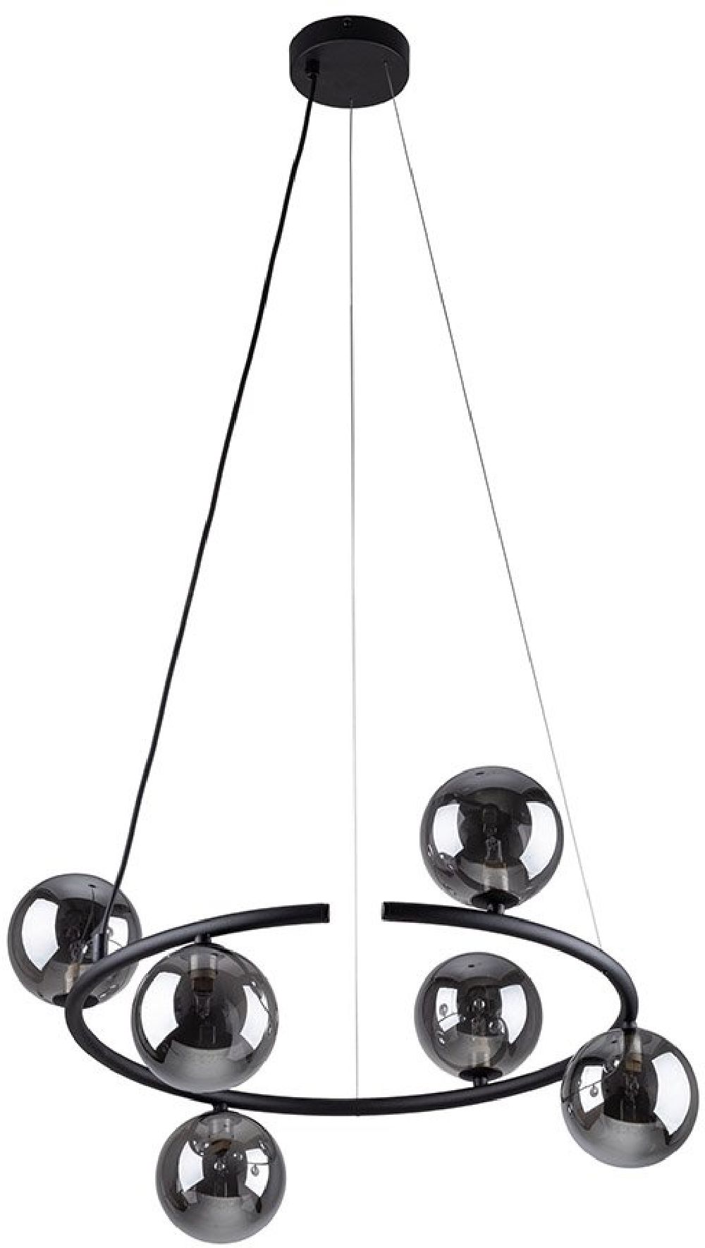 TK Lighting Anabelle lampa wisząca 6x6 W czarna 6843