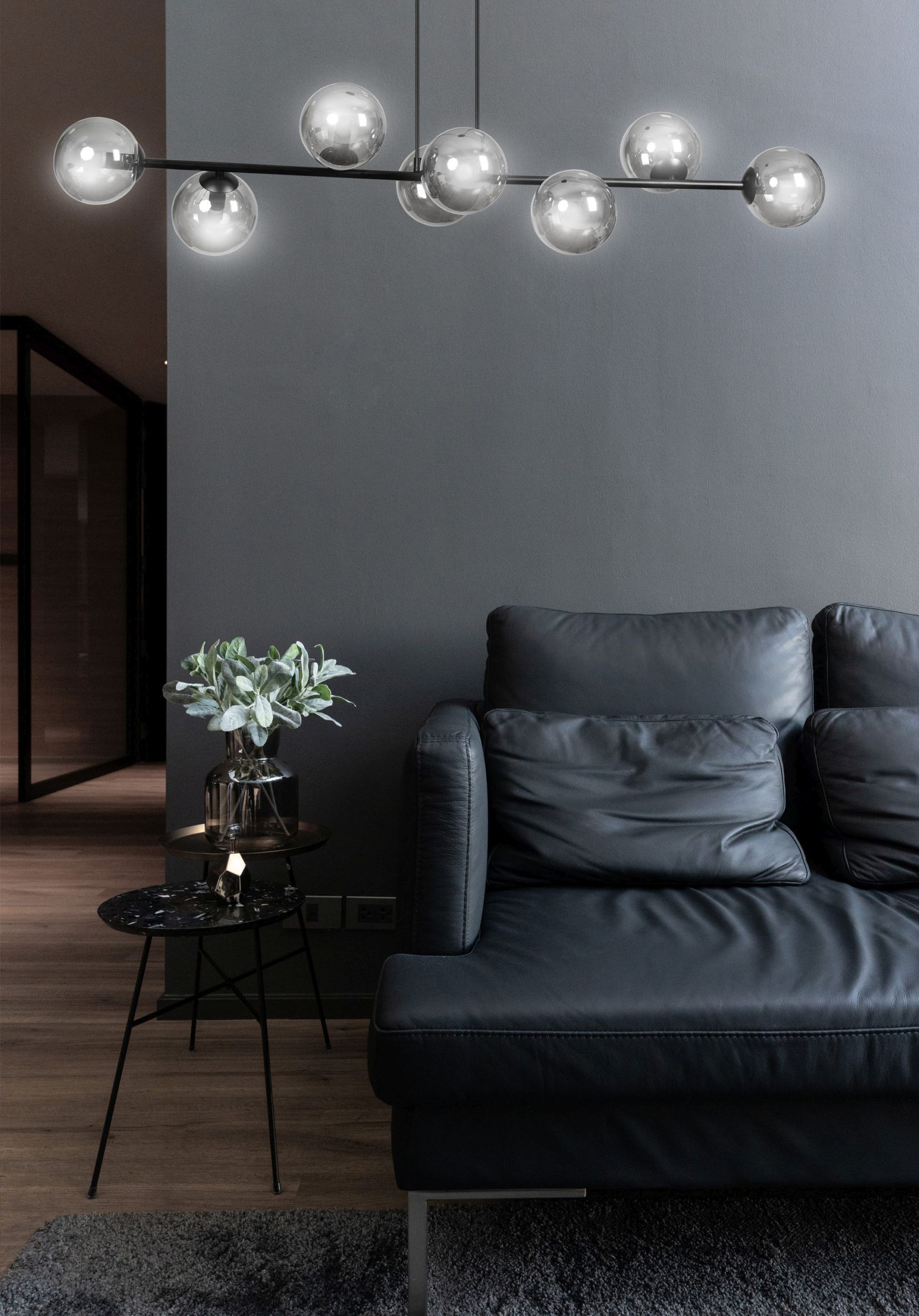 Emibig Rossi lampa wisząca 8x10 W czarna-grafitowa 875/8 - Wysyłka w 24h