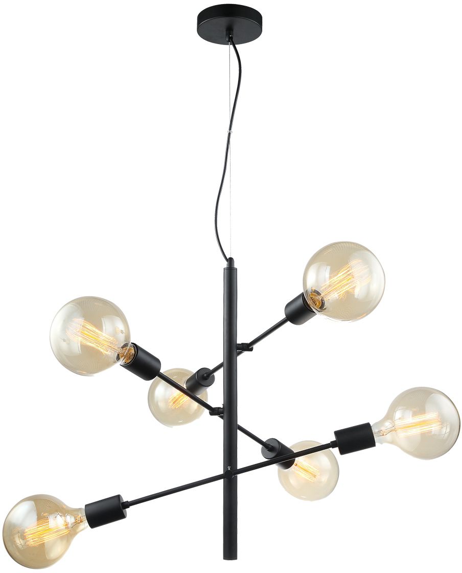 Italux Madalyn lampa wisząca 6x40 W czarna MDM3582/6 BK