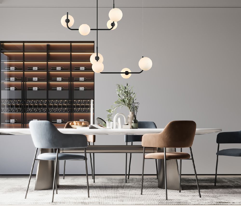 Italux Ferrand lampa wisząca 8x25 W czarna MDM-4123/8 BK