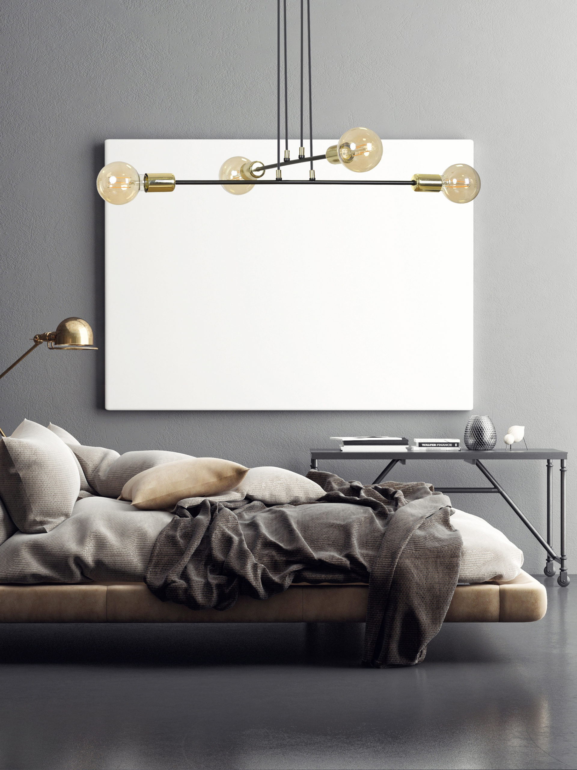 Emibig Vesio lampa wisząca 4x15 W czarna-złota 785/4