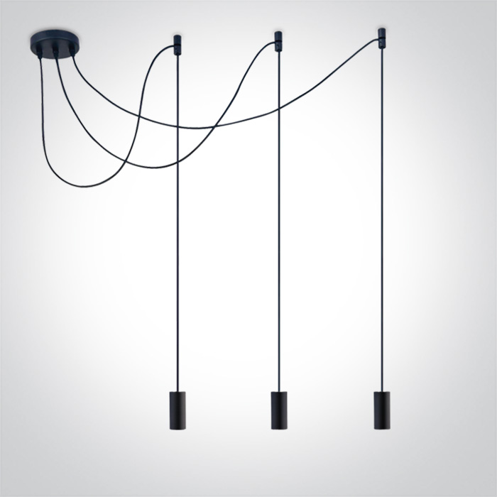 One Light Irini lampa wisząca 3x20 W czarna 63124B/B