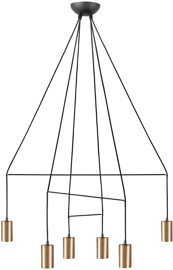 Nowodvorski Lighting Imbria lampa wisząca 6x10 W czarna-mosiądz 7956