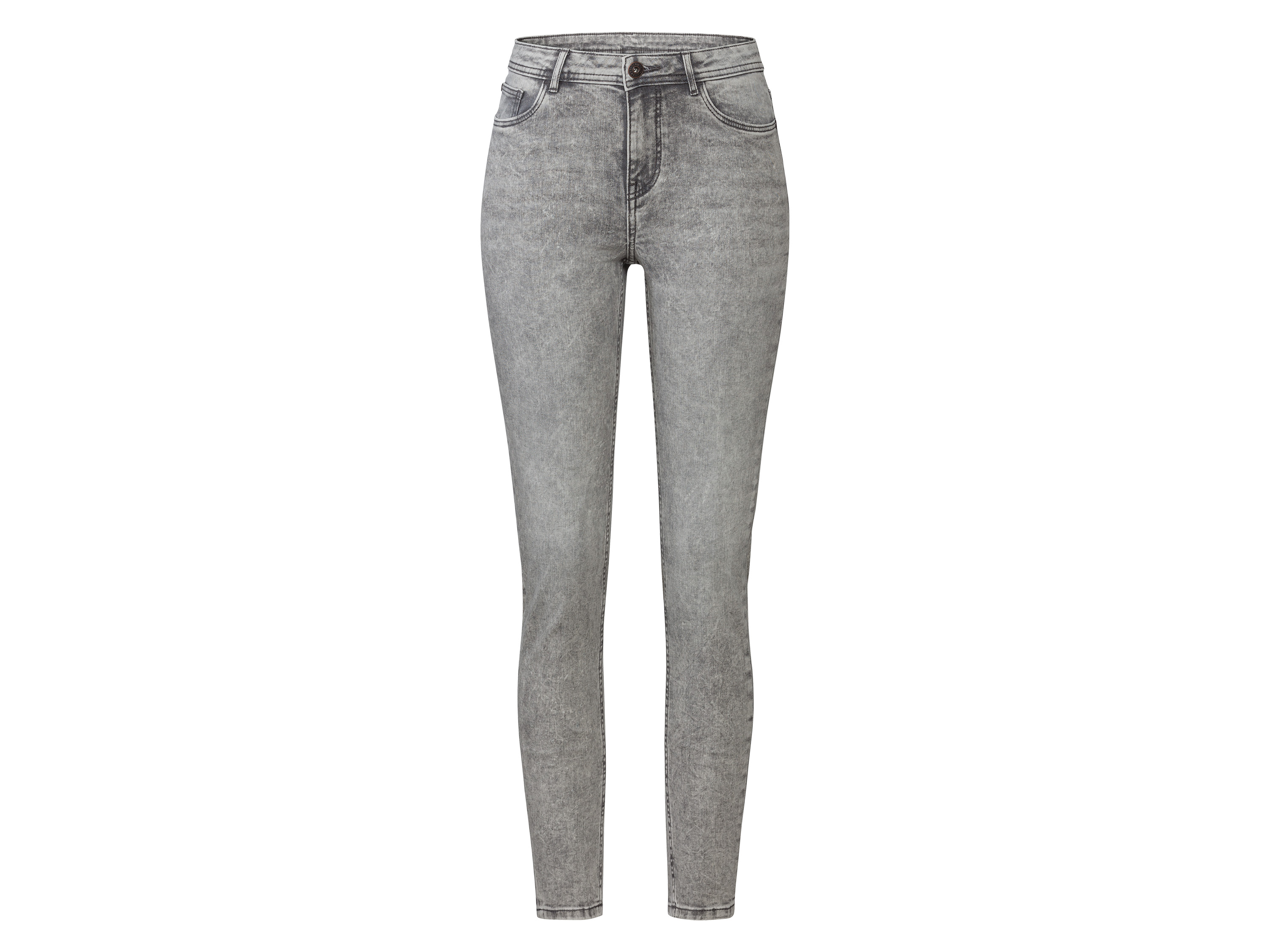 esmara Jeansy damskie z bawełną, Super Skinny Fit 36, wysoka sylwetka, Jasnoszary