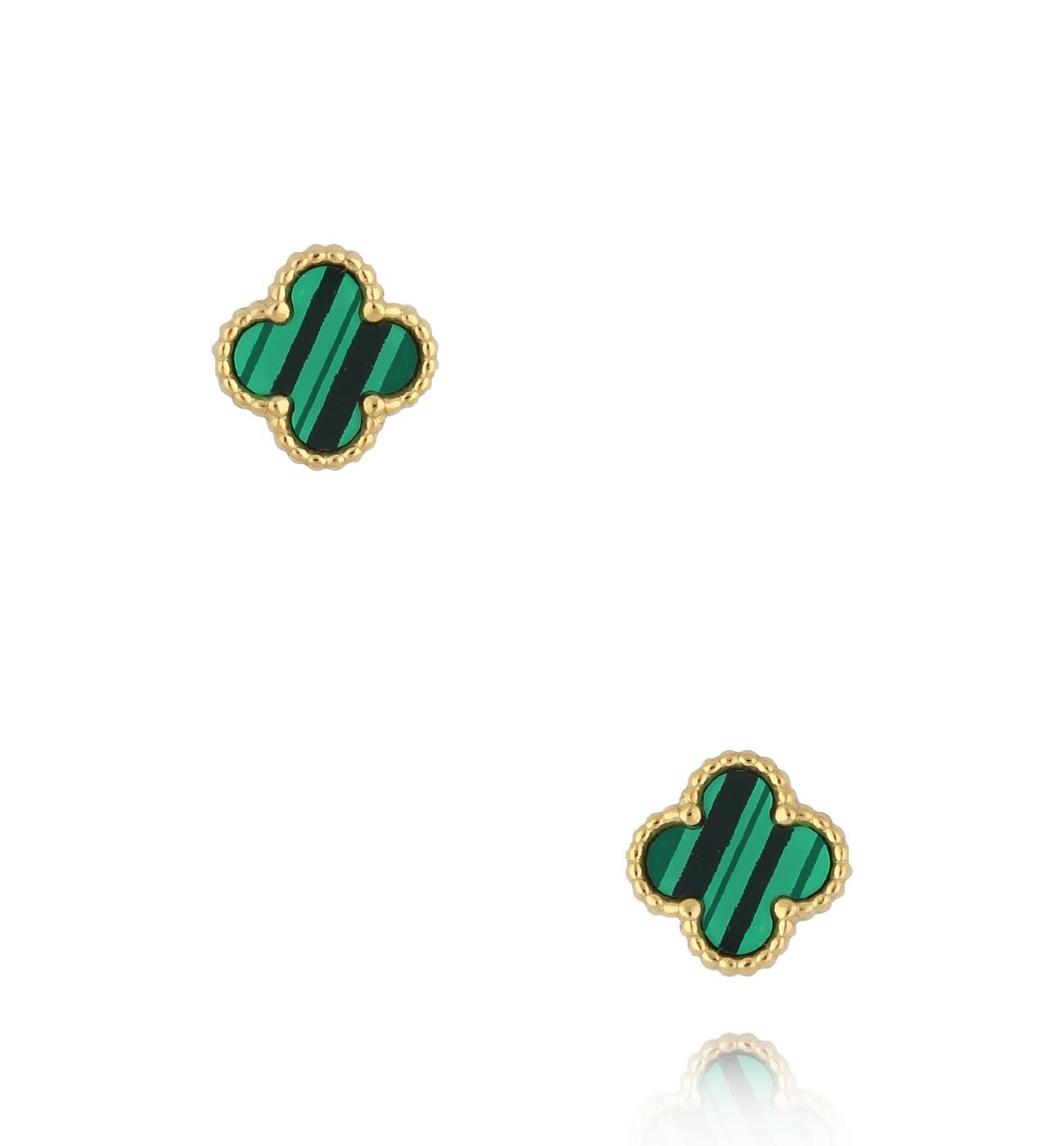 Kolczyki zielone z koniczynką Mini Clover KSY0020 - By Dziubeka