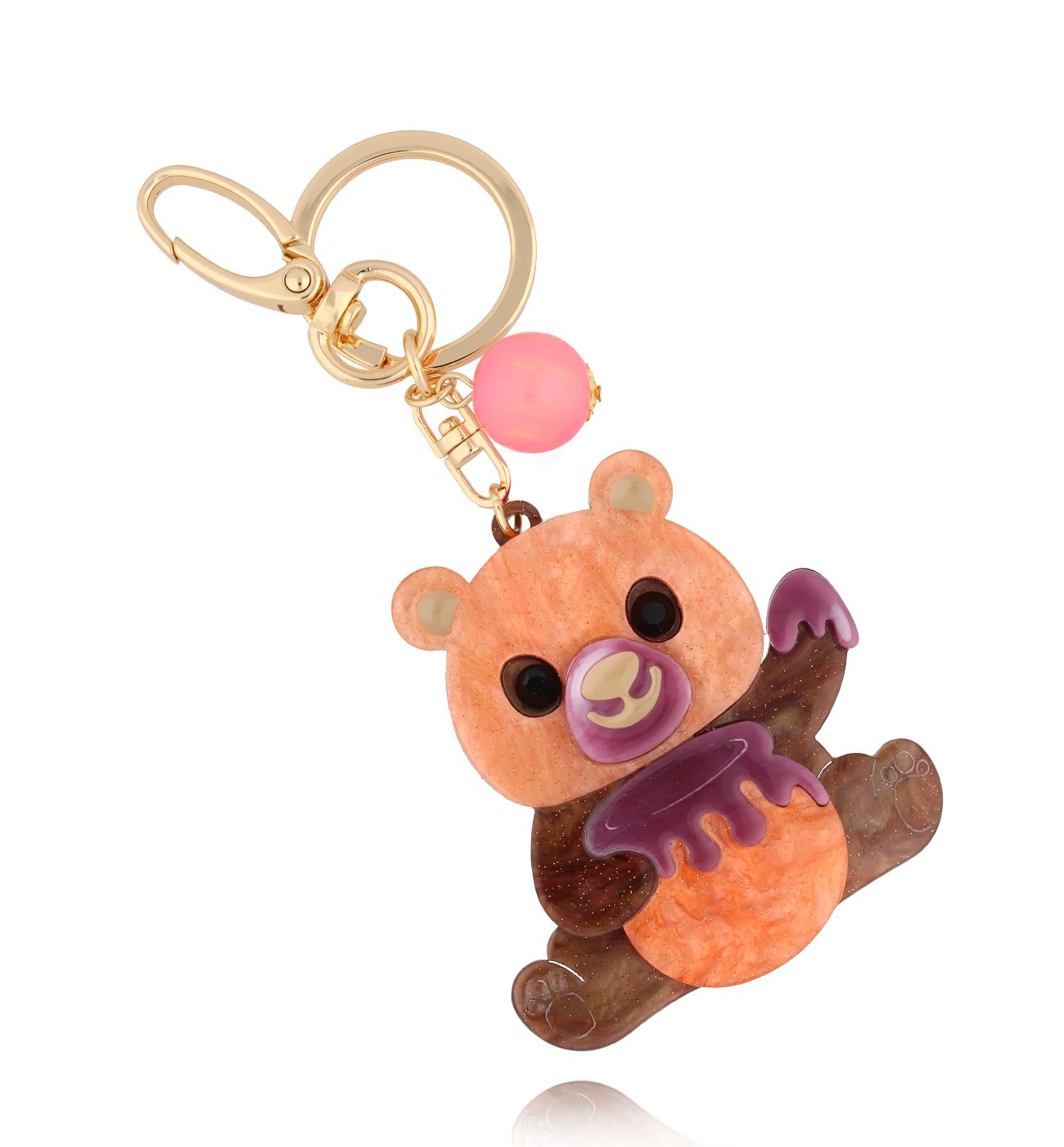 Brelok z pomarańczowym misiem Teddy Bear Lover BREZA0078 - By Dziubeka