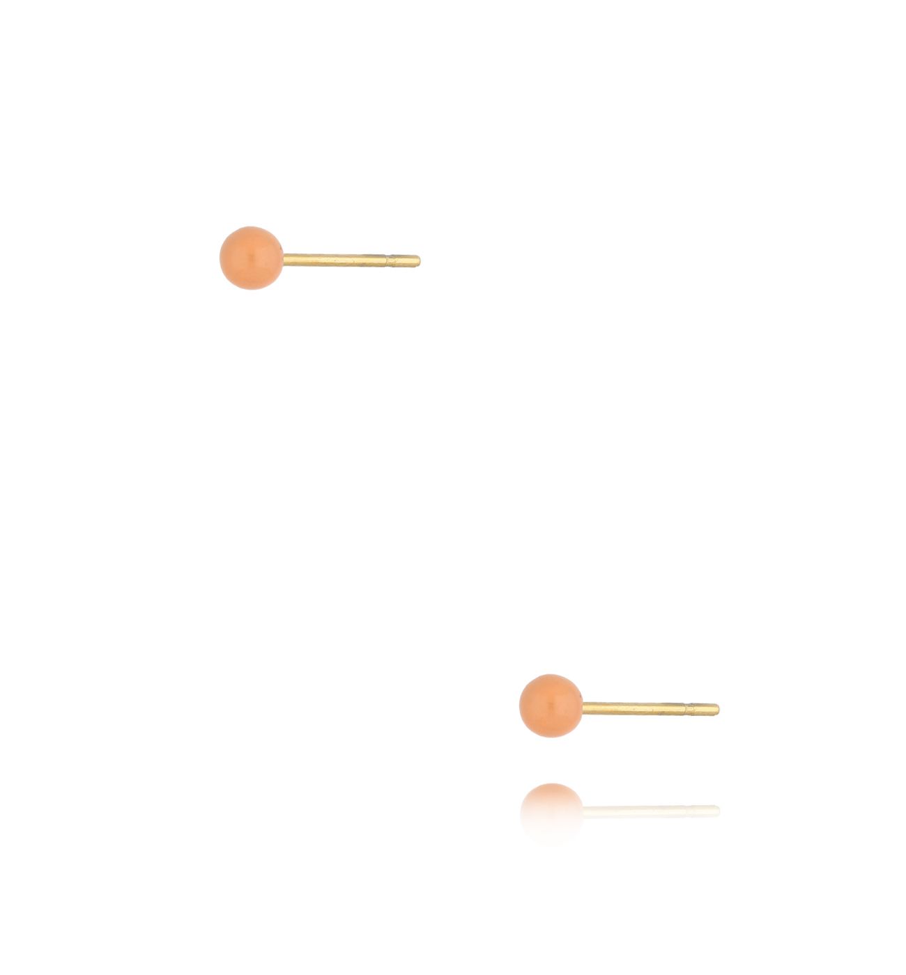 Kolczyki kulki z brzoskwiniową emalią 3 mm Enamel Balls KSA1570