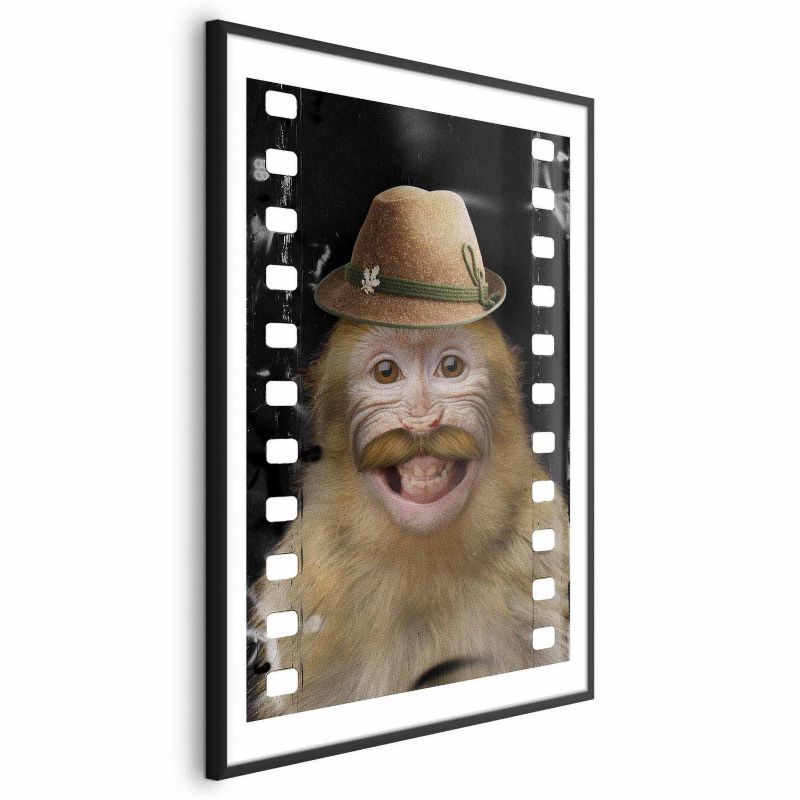 Plakat Artgeist Małpa w kapeluszu 21x30 cm z ramą czarną 1 szt