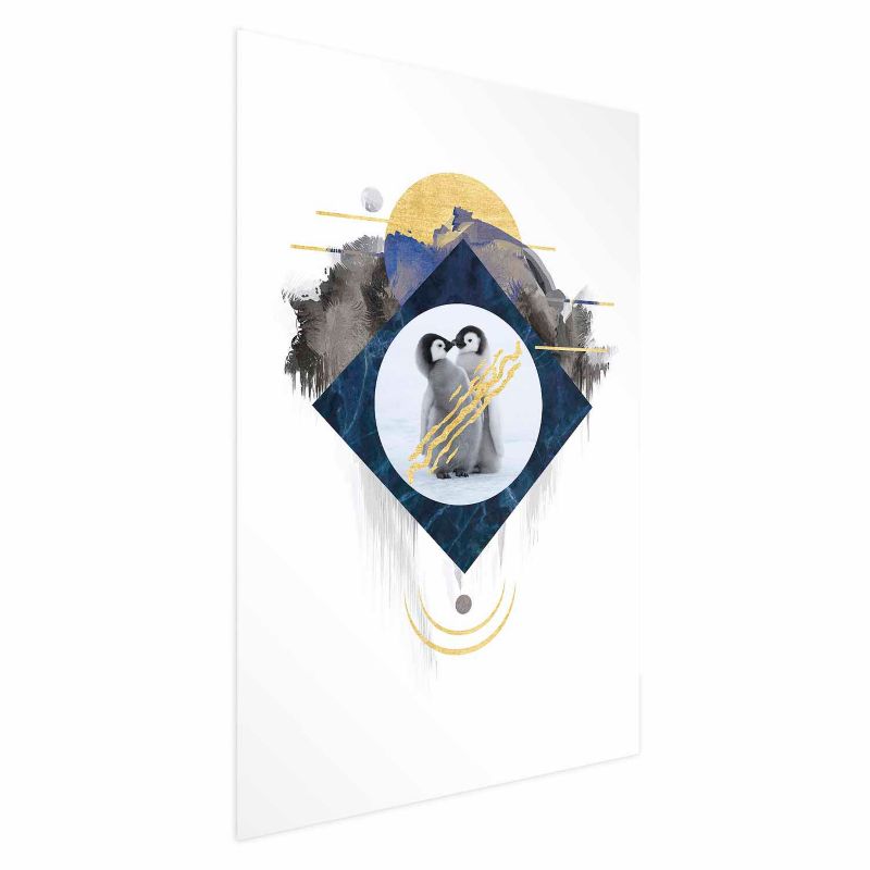 Plakat Artgeist Para pingwinów 21x30 cm bez ramy 1 szt