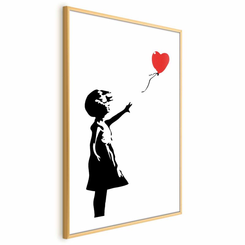 Plakat Artgeist Dziewczynka z balonem 40x60 cm z ramą złotą 1 szt