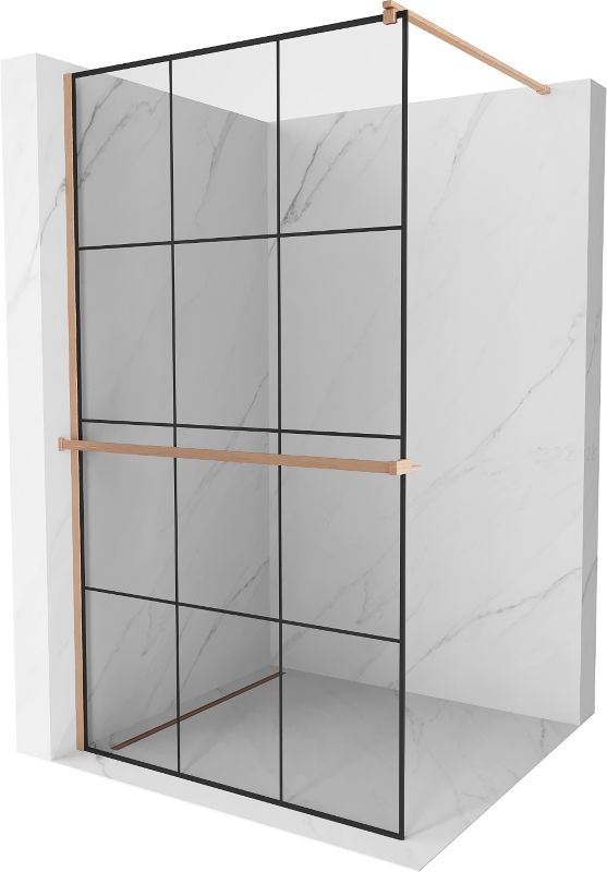 Ścianka prysznicowa Mexen Kioto+ czarny wzór 110x200 cm 800-110-121-65-771 szt.