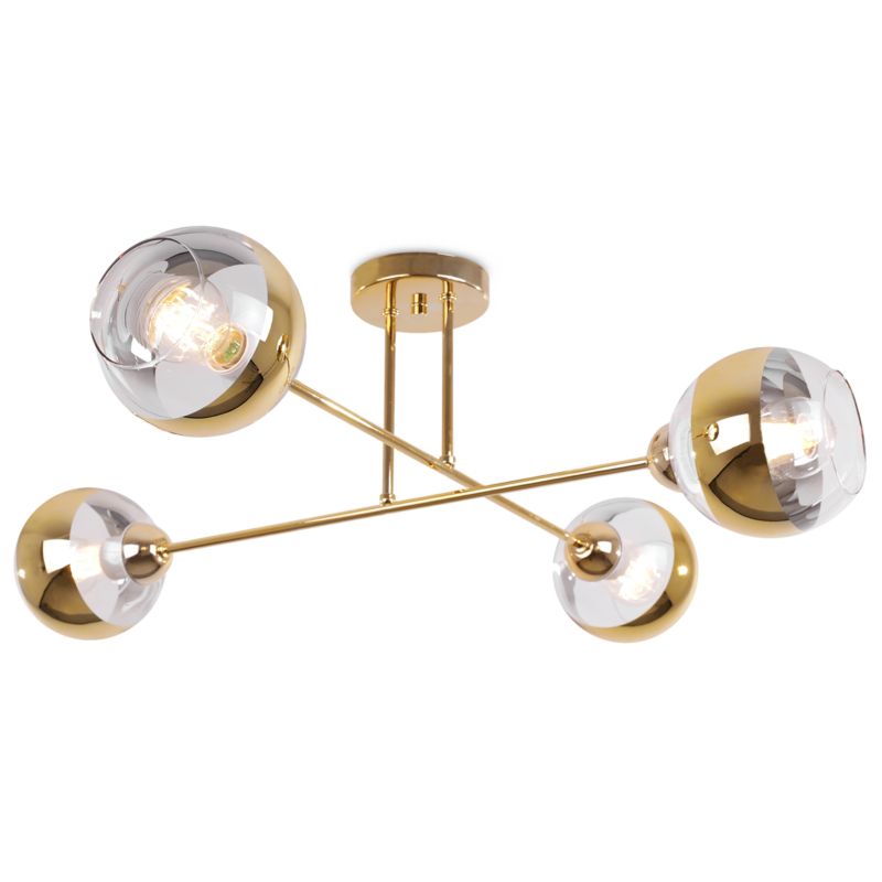 Lampa sufitowa wisząca Light Home LH Asturia 4x E27 60W złoty klosz złoty 1szt.