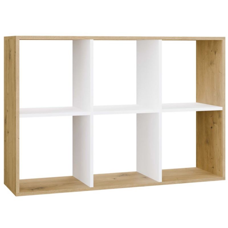 Regał Topeshop Malax 2X3 Dąb Artisan Biały 110x75x30 cm 1 szt.
