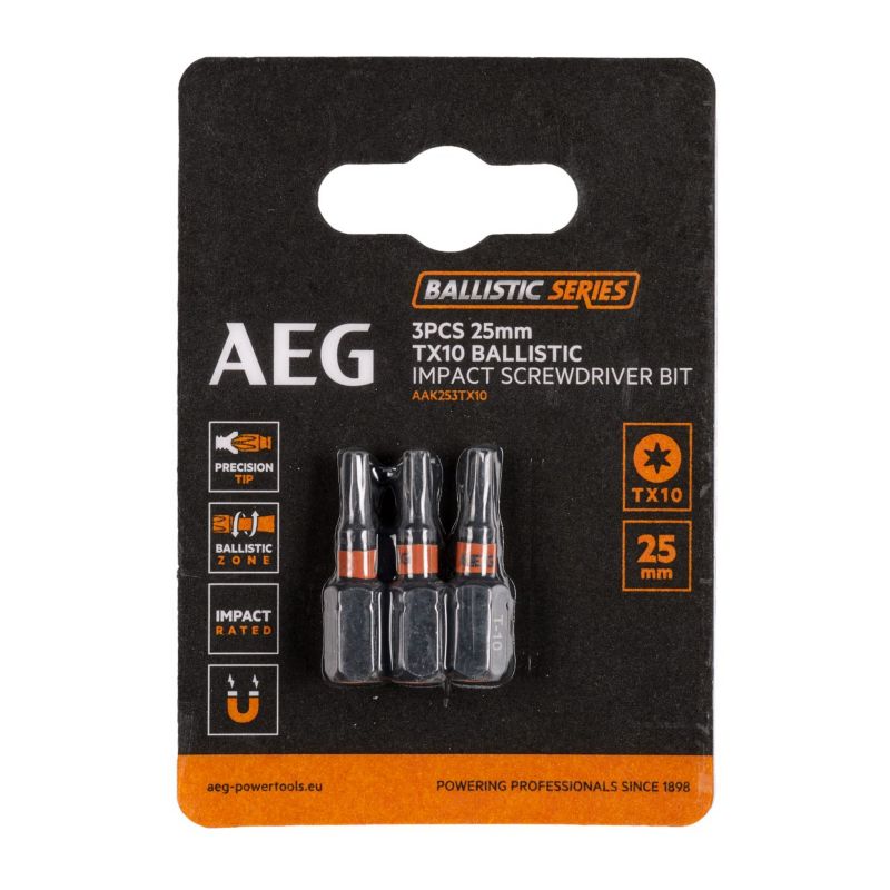 Wzmacniane Bity Ballistic AEG 25 mm TX10 SDriver 3 elementy 1 szt.