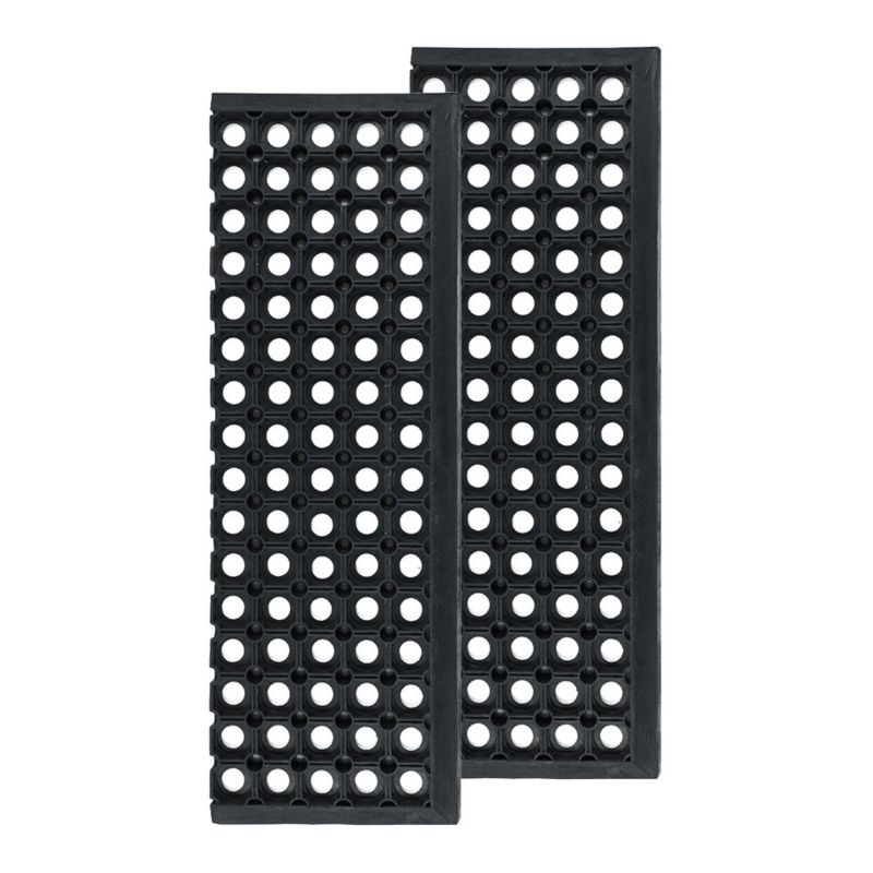 Nakładka gumowa na schody e-floor Domino 25 x 75 cm czarna 2 szt