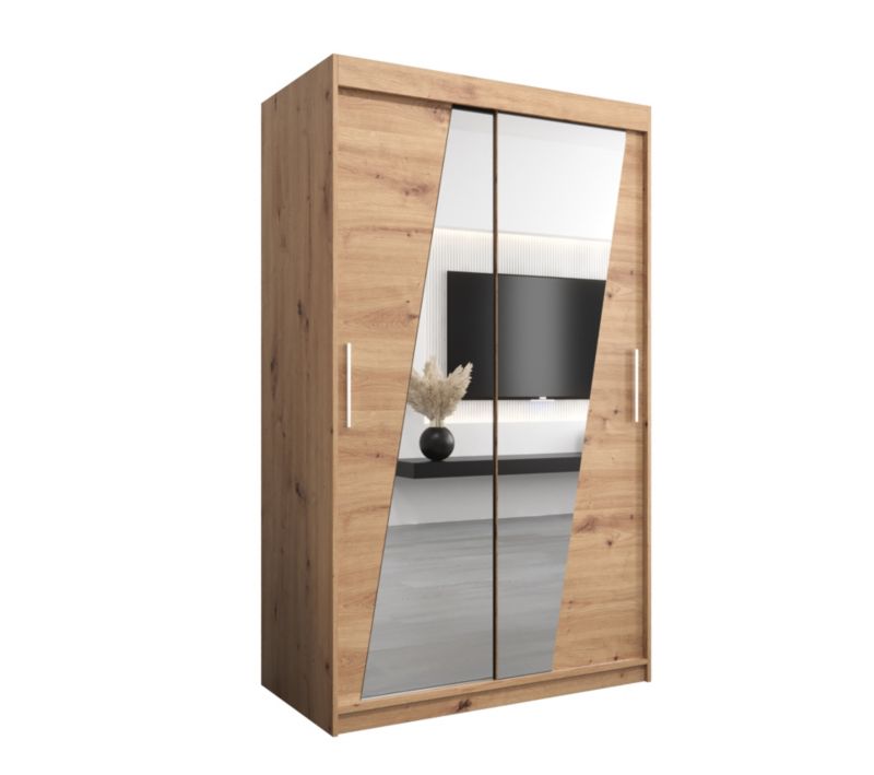 Szafa przesuwna Garderoba Abiks RHOMB 120 dąb artisan + dąb artisan 1 szt.